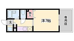 パセオ姫路2 1Kの間取図画像