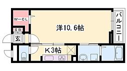 エスペランサ白鷺 1Kの間取図画像