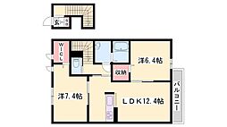 シャーメゾン鹿島 2LDKの間取図画像