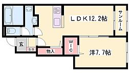 カミーノクラントーノトゥーエ 1LDKの間取図画像