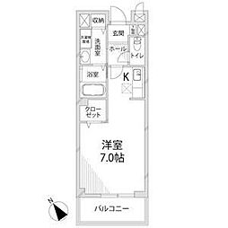 スカイルーム南条 1Kの間取図画像