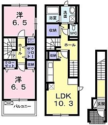 リヴェールコート2 2LDKの間取図画像