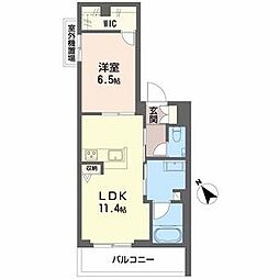 ラ ピエノ 1LDKの間取図画像