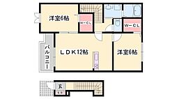 ラルジュフォンテーヌ3棟 2LDKの間取図画像