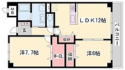 ラ・フォーレ広畑 2LDKの間取図画像