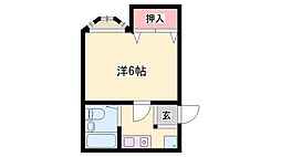 サンパレス高瀬 1Kの間取図画像