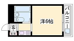 忍町中村コーポ ワンルームの間取図画像