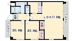 ベーセ・ベージェ西今宿 2LDKの間取図画像