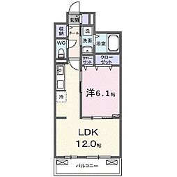 ヒカルサ東加古川 1LDKの間取図画像