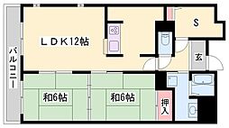 シティーガーデン広畑 2SLDKの間取図画像