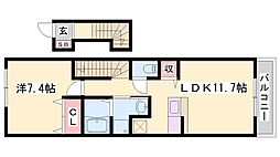 カーサエレガンテ1 1LDKの間取図画像
