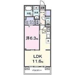 ロト フィオーレ 1LDKの間取図画像