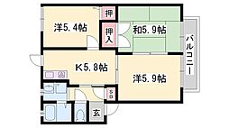 フレグランス小川A棟 3Kの間取図画像