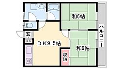 ハイツ幸 2DKの間取図画像