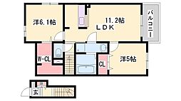 エスペランサ天神4 2LDKの間取図画像