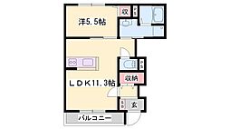 WestHouse 1LDKの間取図画像