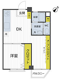 パークハイツ築地 2DKの間取図画像