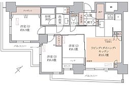 レフィール築地レジデンス 3SLDKの間取図画像