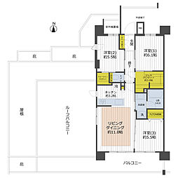 イニシア川口グランリュクス 3LDKの間取図画像