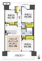 イニシア所沢 2SLDKの間取図画像