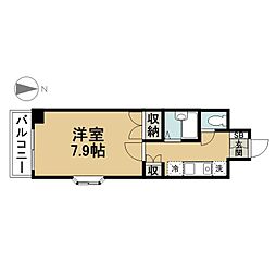 プラム・メゾン5 1Kの間取図画像