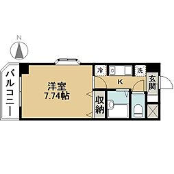 第3丸清ビル 1Kの間取図画像
