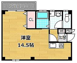 シャンテー私部 ワンルームの間取図画像