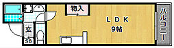 ハピネス渚 1Kの間取図画像