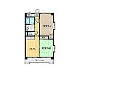 レオンヒル長町 5階2DKの間取り