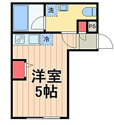 ディアス柴又 1階ワンルームの間取り