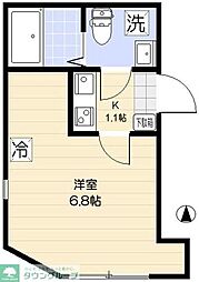 ユニヴェール西新井 1階1Kの間取り