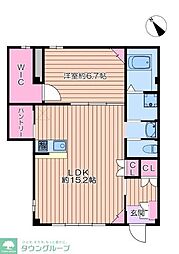 シュバーンII 1階1LDKの間取り