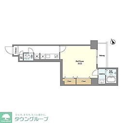 東武伊勢崎線 曳舟駅 徒歩10分の賃貸マンション 6階1Kの間取り