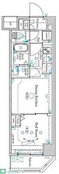 東武伊勢崎線 鐘ヶ淵駅 徒歩2分の賃貸マンション 1階1DKの間取り