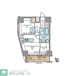 京成本線 京成関屋駅 徒歩5分の賃貸マンション 3階2LDKの間取り