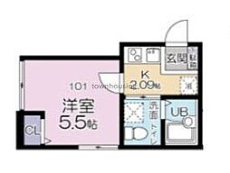 グランシャレー堀切II 101 1階1Kの間取り