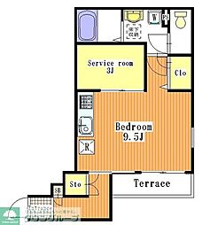 東武伊勢崎線 梅島駅 徒歩10分の賃貸アパート 1階ワンルームの間取り