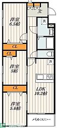 つくばエクスプレス 青井駅 徒歩10分の賃貸アパート 2階3LDKの間取り