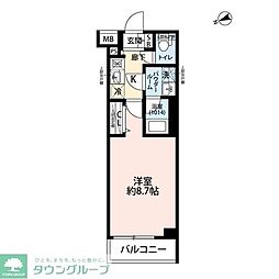 アルコバレーノお花茶屋 5階1Kの間取り