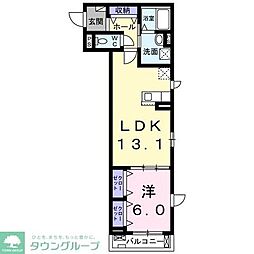 JR総武線 新小岩駅 徒歩20分の賃貸アパート 2階1LDKの間取り