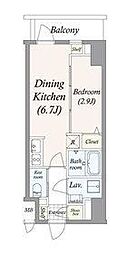 JR総武線 亀戸駅 徒歩7分の賃貸マンション 7階1DKの間取り
