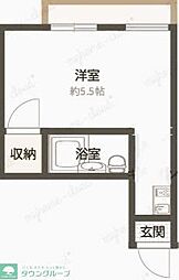 モトキハウス ワンルームの間取図画像