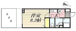 セレーヌコーポ若葉 1Kの間取図画像