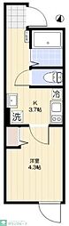 VillePrado北小岩 1Kの間取図画像