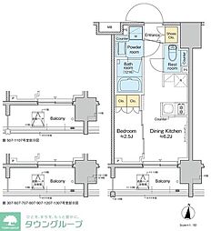 プラウドフラット亀戸ステーションPLACE 1DKの間取図画像