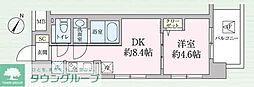 グランドステージエムスクエア 1DKの間取図画像