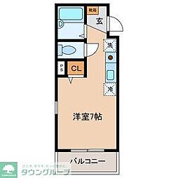 オリンピアハイツ業平 ワンルームの間取図画像