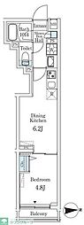ロスアルコス千駄木 1DKの間取図画像