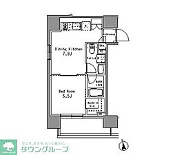 ParkAxis亀戸中央公園 1DKの間取図画像