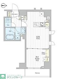 REFRAME5入谷 1LDKの間取図画像